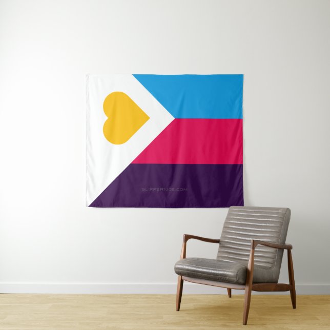 SlipperyJoe's tricolor polyamory pride flag three  Tapestry (In Situ (Horizontal))