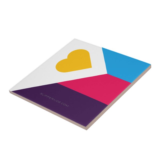 SlipperyJoe's tricolor polyamory pride flag three  Tile (Side)