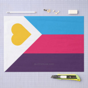 SlipperyJoe's tricolor polyamory pride flag three  Tissue Paper