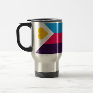 SlipperyJoe's tricolor polyamory pride flag three Travel Mug