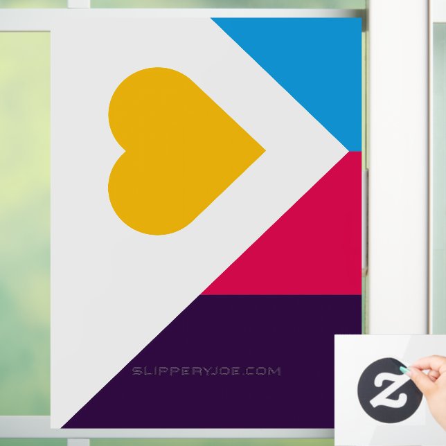 SlipperyJoe's tricolor polyamory pride flag three  Window Cling (Home)