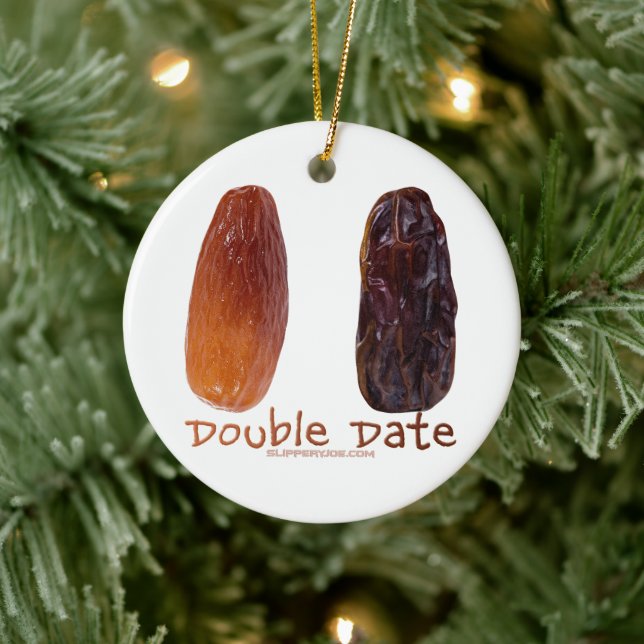 SlipperyJoe's two dates shrivelled wrinkled prunes Ceramic Tree Decoration (Tree)