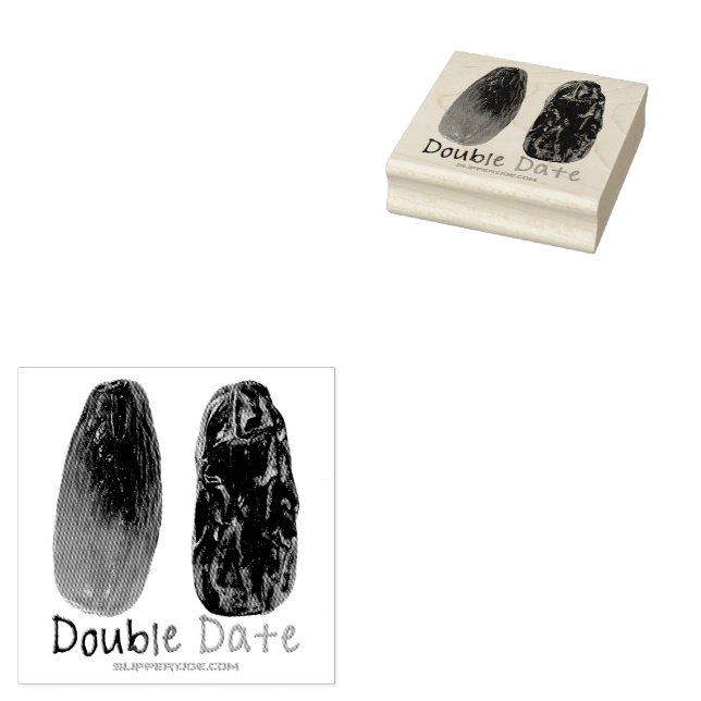 SlipperyJoe's two dates shrivelled wrinkled prunes Rubber Stamp (Stamped)