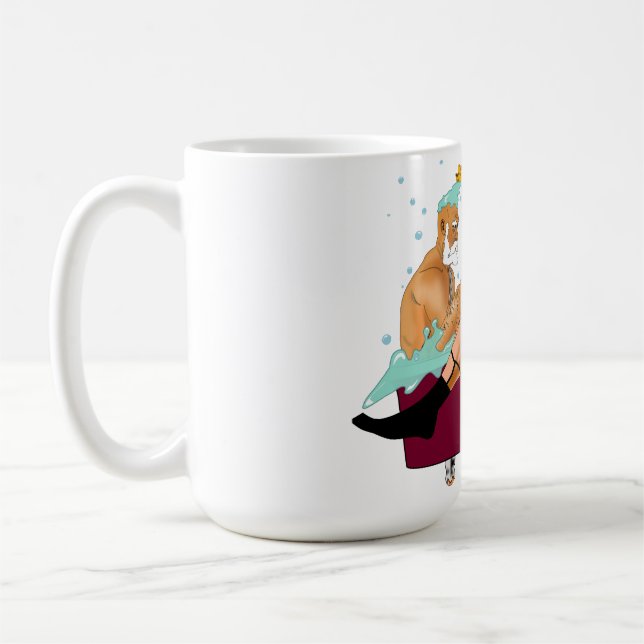 SlipperyJoe's two gay men love cartoon bathtub soa Coffee Mug (Left)