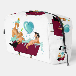 SlipperyJoe's two gay men love cartoon bathtub soa Dopp Kit