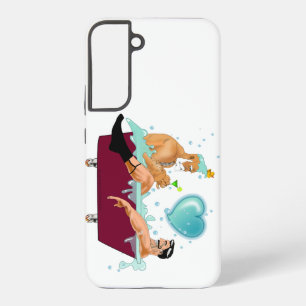 SlipperyJoe's two gay men love cartoon bathtub soa Samsung Galaxy Case