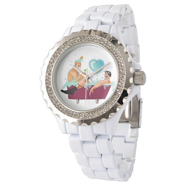 SlipperyJoe's two gay men love cartoon bathtub soa Watch (Angled)