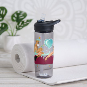 SlipperyJoe's two gay men love cartoon bathtub soa Water Bottle