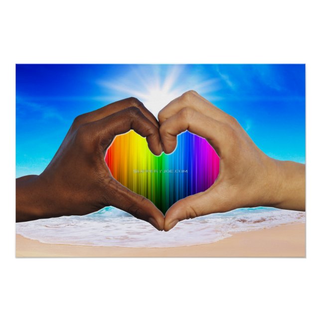 SlipperyJoe's two Hearted hands interracial male h Poster (Front)