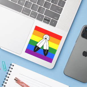 SlipperyJoe's two-spirit pride flag Indigenous sym