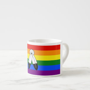 SlipperyJoe's two-spirit pride flag Indigenous sym Espresso Cup