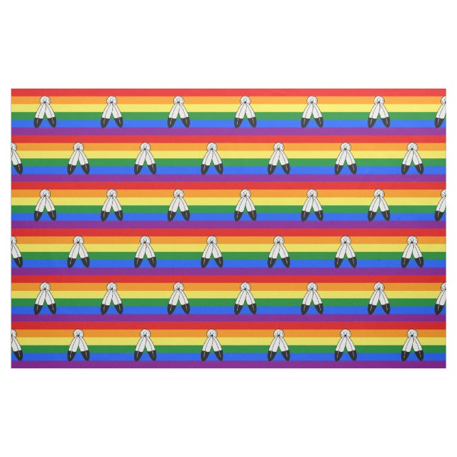 SlipperyJoe's two-spirit pride flag Indigenous sym Fabric (Yard)