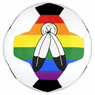 SlipperyJoe's two-spirit pride flag Indigenous sym Football