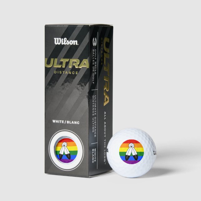 SlipperyJoe's two-spirit pride flag Indigenous sym Golf Balls (Packaging)