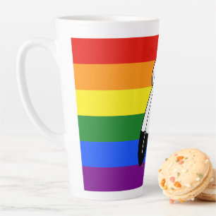 SlipperyJoe's two-spirit pride flag Indigenous sym Latte Mug