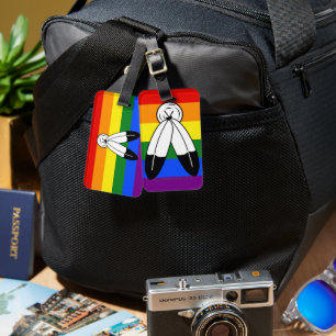 SlipperyJoe's two-spirit pride flag Indigenous sym Luggage Tag