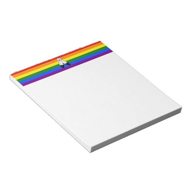 SlipperyJoe's two-spirit pride flag Indigenous sym Notepad (Angled)