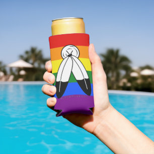 SlipperyJoe's two-spirit pride flag Indigenous sym Seltzer Can Cooler