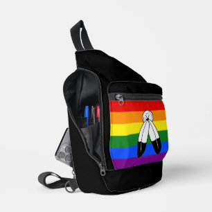 SlipperyJoe's two-spirit pride flag Indigenous sym Sling Bag