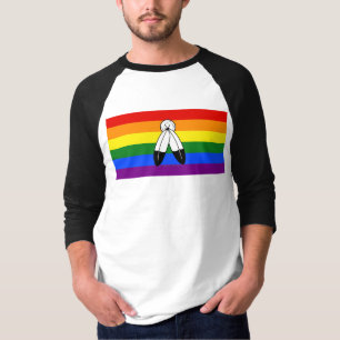 SlipperyJoe's two-spirit pride flag Indigenous sym T-Shirt