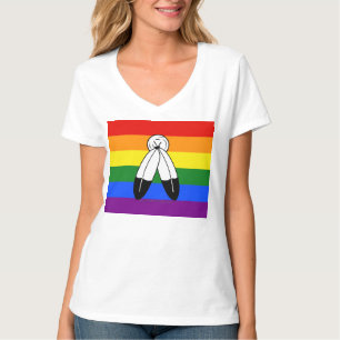 SlipperyJoe's two-spirit pride flag Indigenous sym T-Shirt