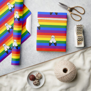 SlipperyJoe's two-spirit pride flag Indigenous sym Wrapping Paper