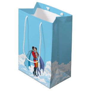 Slipperyjoe's two superheroes kissing characters f medium gift bag