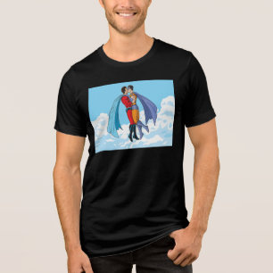 Slipperyjoe's two superheroes kissing characters f Tri-Blend shirt