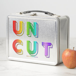 SlipperyJoe's uncut vibrant rainbow colours three- Metal Lunch Box
