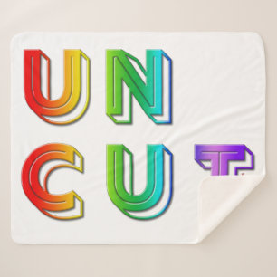 SlipperyJoe's uncut vibrant rainbow colours three- Sherpa Blanket