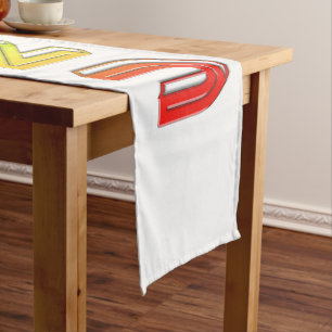 SlipperyJoe's uncut vibrant rainbow colours three- Short Table Runner