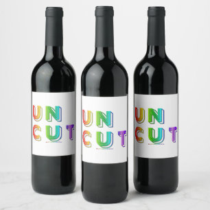 SlipperyJoe's uncut vibrant rainbow colours three- Wine Label