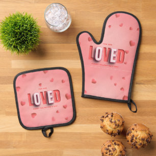 SlipperyJoe's Valentine's Day gifts romantic tone Oven Mitt & Pot Holder Set