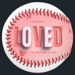 SlipperyJoe's Valentine's Day gifts romantic tone  Softball<br><div class="desc">SlipperyJoe's Valentine's Day gifts romantic tone scattered heart shapes expressing love appreciation uplifting inclusive and affectionate tone vibrant celebratory graphic warmth affection soft pink canvas background you are loved text LGBTQIA white letters red outlines shadow artistic three-dimensional standout effect playful 3D-elements bold typography</div>