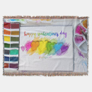 SlipperyJoe's Valentine's Day sentiment LGBTQ+ gay Throw Blanket
