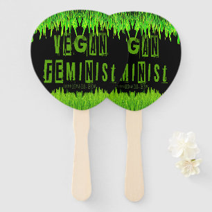 SlipperyJoe's vegan feminist attention-grabbing br Hand Fan