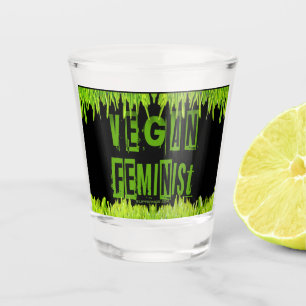 SlipperyJoe's vegan feminist attention-grabbing br Shot Glass