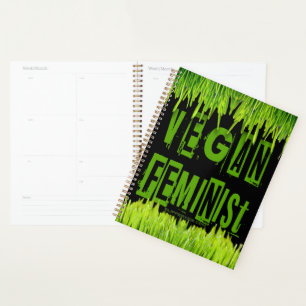 SlipperyJoe's Vegan feminist grass word block lett Planner