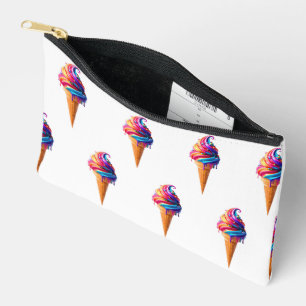 SlipperyJoe's vibrant ice cream cone food classic Accessory Pouch