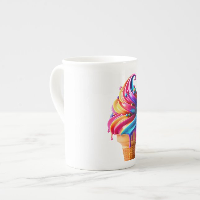 SlipperyJoe's vibrant ice cream cone food classic  Bone China Mug
