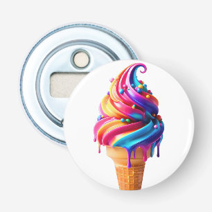 SlipperyJoe's vibrant ice cream cone food classic Bottle Opener