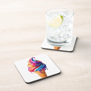 SlipperyJoe's vibrant ice cream cone food classic Coaster