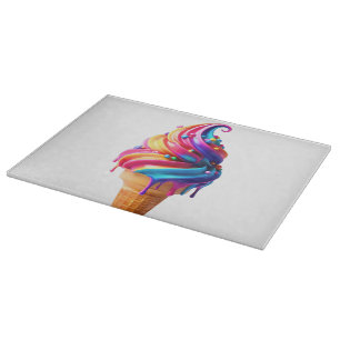 SlipperyJoe's vibrant ice cream cone food classic Cutting Board