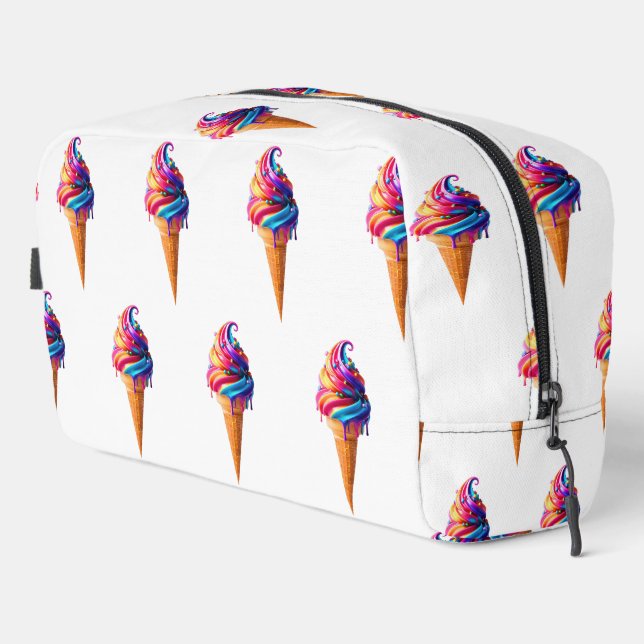 SlipperyJoe's vibrant ice cream cone food classic  Dopp Kit (Right Corner)