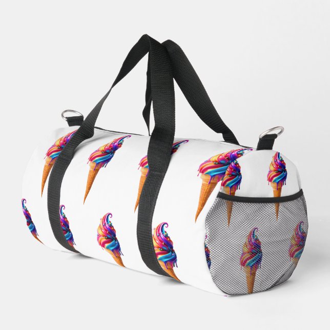 SlipperyJoe's vibrant ice cream cone food classic  Duffle Bag (Right Corner)