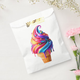 SlipperyJoe's vibrant ice cream cone food classic  Favour Bags