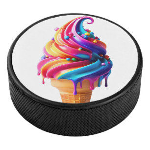 SlipperyJoe's vibrant ice cream cone food classic Hockey Puck