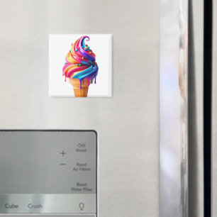 SlipperyJoe's vibrant ice cream cone food classic  Magnet
