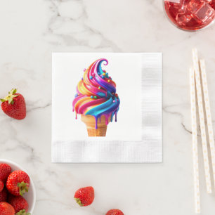 SlipperyJoe's vibrant ice cream cone food classic Napkin