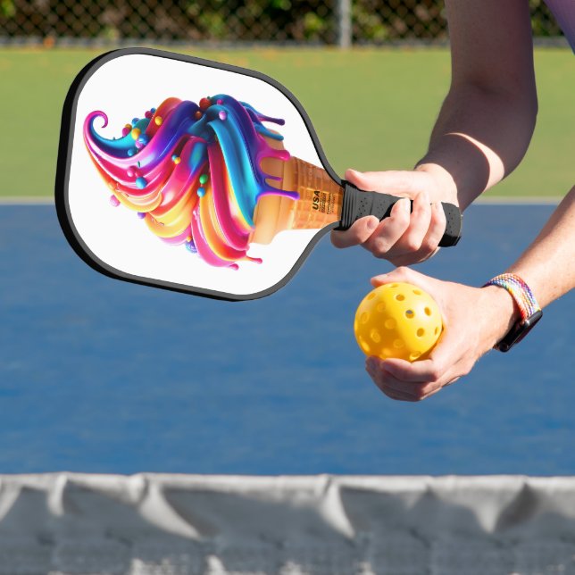 SlipperyJoe's vibrant ice cream cone food classic  Pickleball Paddle (Insitu)